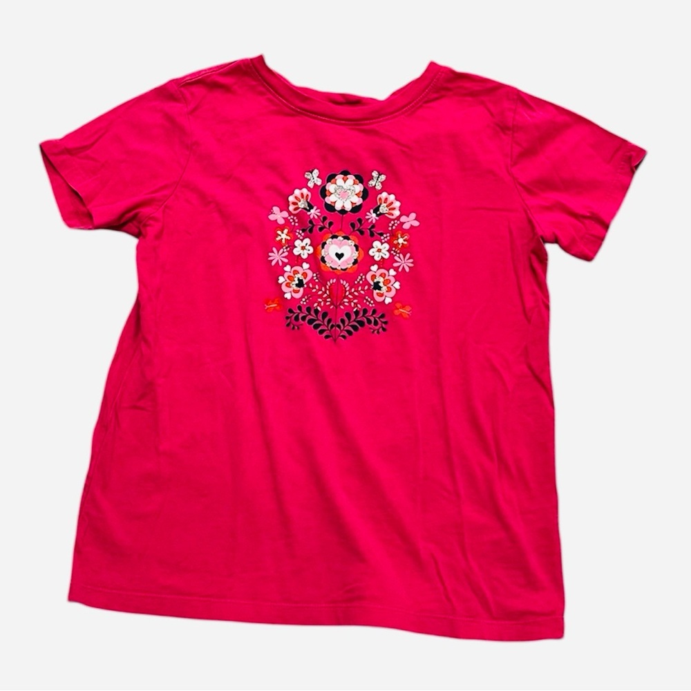 Hanna Andersson 150(12) short sleeve floral graphic print tee
